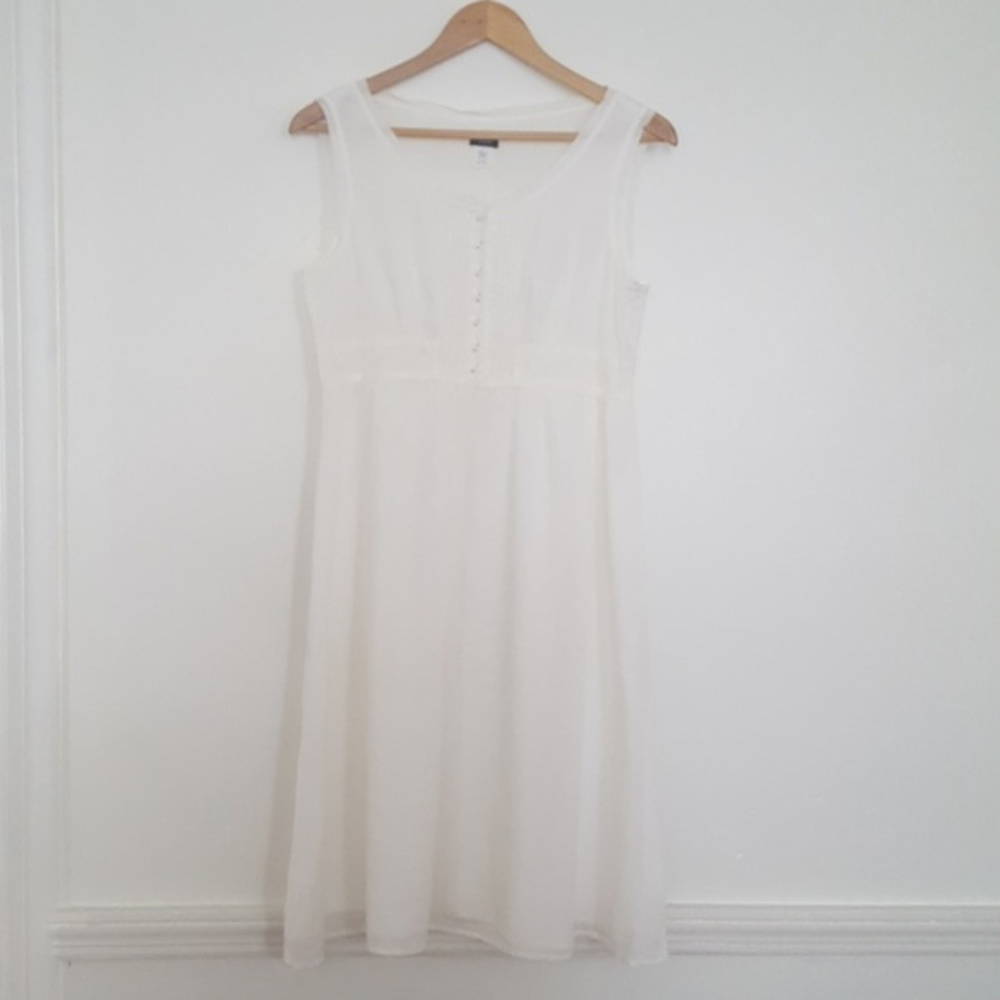 J. Crew White Sleeveless Midi Dress